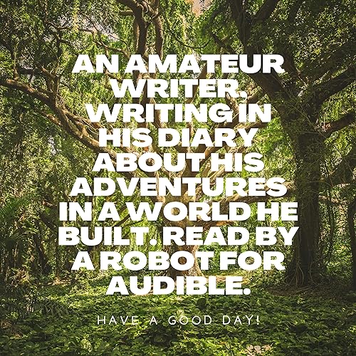 AN AMATEUR WRITER, WRITING IN HIS DIARY ABOUT HIS ADVENTURES IN A WORLD HE BUILT. READ BY A ROBOT FOR AUDIBLE.