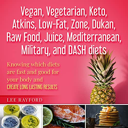 Vegan, Vegetarian, Keto, Atkins, Low-Fat, Zone, Dukan, Raw Food, Juice, Mediterranean, Military, and DASH Diets by Lee Rayford