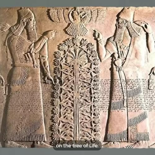 MATTHEW LACROIX ON WHAT DO THE PINE CONE & HANDBAG "MANBAG" SYMBOLS MEAN IN SUMERIAN SCULPTURE?