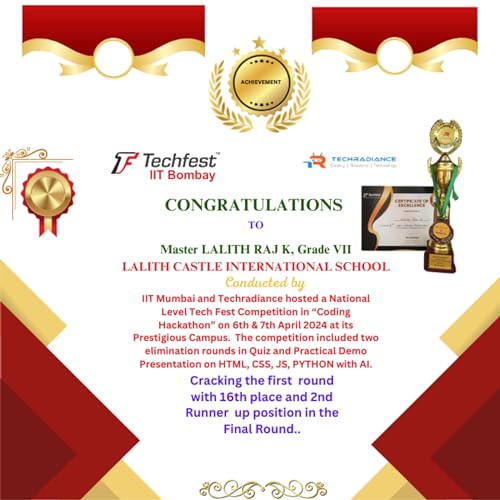 Lalith Castle International School, CBSE School | IIT Mumbai conducted a “Coding Hackathon”