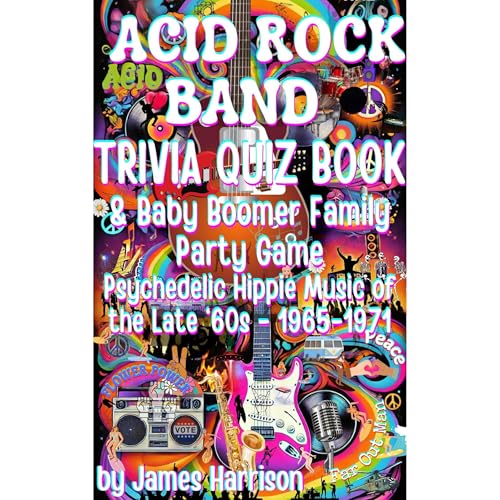 Acid Rock Band Trivia Quiz Book & Baby Boomer Family Party Game-for Kids & Adults