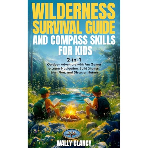 Wilderness Survival Guide and Compass Skills for Kids: 2-in-1 Outdoor Adventure with Fun Games to Learn Navigation, Build Shelters, Start Fires, and Discover Nature