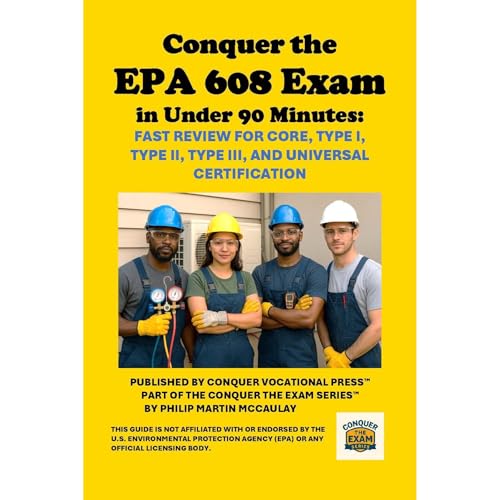 Conquer the EPA 608 Exam in Under 90 Minutes: Fast Review for Core, Type I, Type II, Type III, and Universal Certification by Philip Martin McCaulay
