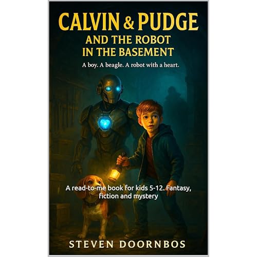 Calvin and Pudge and the Robot In The Basement. A read-to-me book for kids 5-12. Fantasy, fiction and mystery by Steven Doornbos
