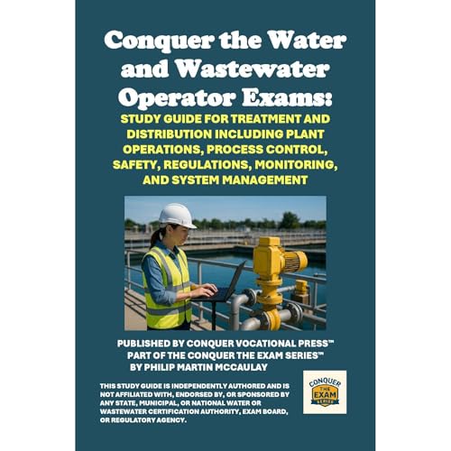 Conquer the Water and Wastewater Operator Exams: Study Guide for Treatment and Distribution including Plant Operations, Process Control, Safety, Regulations, Monitoring, and System Management by Philip Martin McCaulay