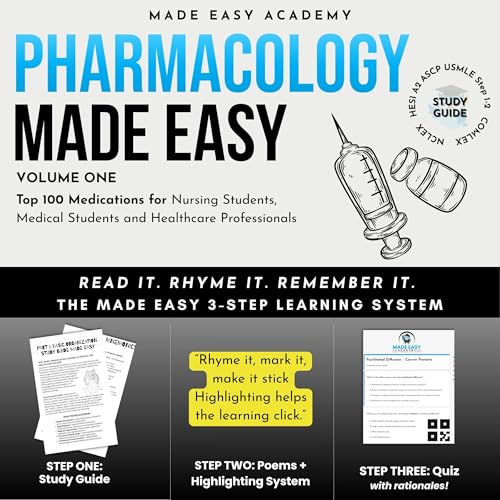 Pharmacology Made Easy: Top 100 Medications for Nursing Students, Medical Students and Healthcare Professionals: (NCLEX, HESI/ATI, PANCE, USMLE, NAPLEX)