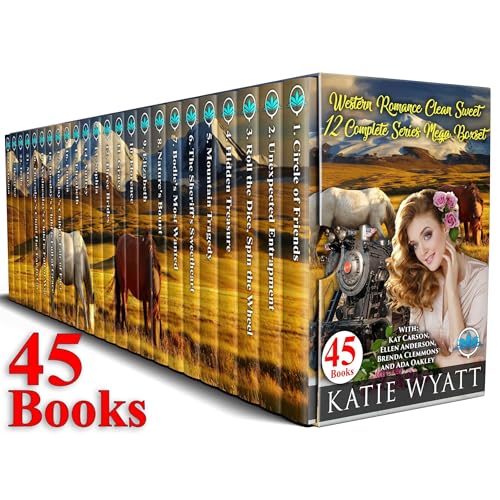 45 Books Western Romance Clean Sweet 12 Complete Series Mega Box Set