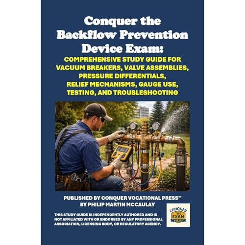 Conquer the Backflow Prevention Device Exam: Comprehensive Study Guide for Vacuum Breakers, Valve Assemblies, Pressure Differentials, Relief Mechanisms, Gauge Use, Testing, and Troubleshooting by Philip Martin McCaulay