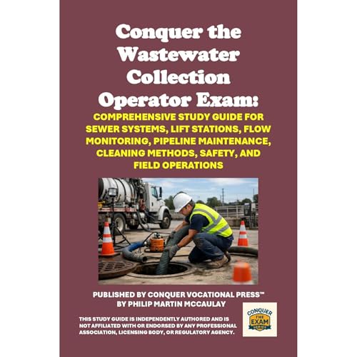 Conquer the Wastewater Collection Operator Exam: Comprehensive Study Guide for Sewer Systems, Lift Stations, Flow Monitoring, Pipeline Maintenance, Cleaning Methods, Safety, and Field Operations by Philip Martin McCaulay
