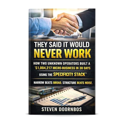 THEY SAID IT WOULD NEVER WORK How two unknown operators built a micro-business in 30 days by Steven Doornbos