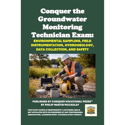 Conquer the Groundwater Monitoring Technician Exam: Comprehensive Study Guide for Monitoring Well Installation, Environmental Sampling, Field Instrumentation, Hydrogeology, Data Collection, and Safety by Philip Martin McCaulay