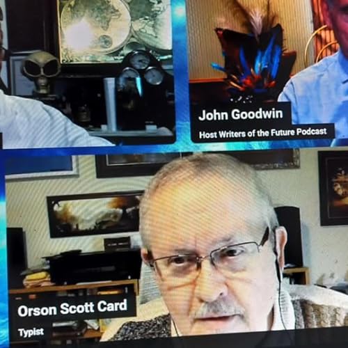 Joe Montaldo at Writers Of The Future Author contest with Orson Scott Card by Unknown